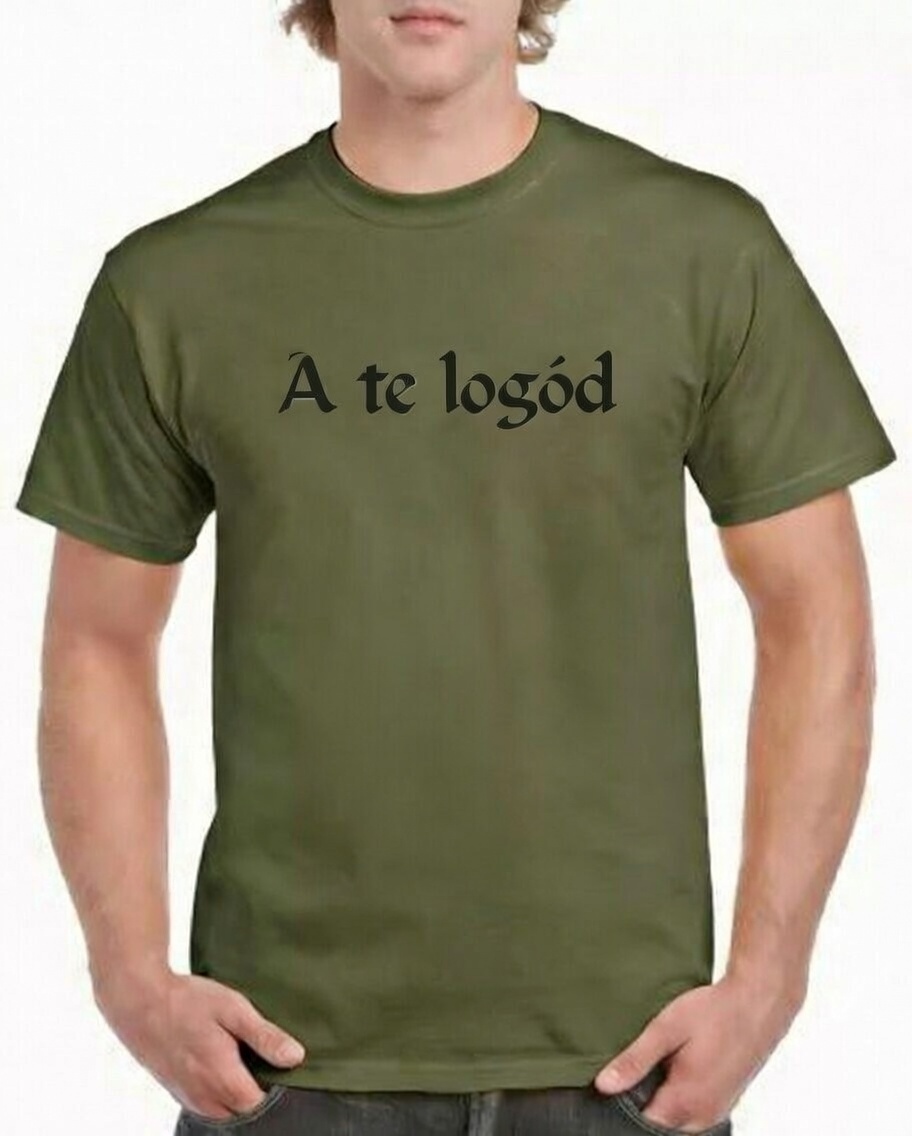 Gildan 5000 katona zöld Póló Logózva / Feliratozva